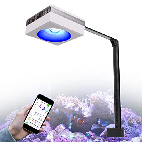 PopBloom RL90 WiFi LED Aquarium Light Marine Aquarium LED Fish Tank Lamp Lighting Saltwater Reef Aquarium Light for Coral SPS/LPS (WiFi Light, with Arm Kit)
