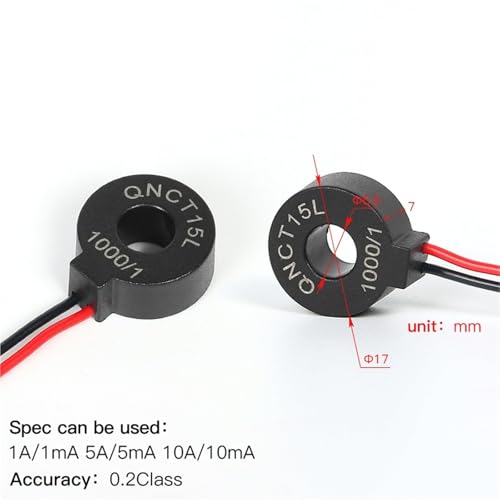 Transductor de corriente toroidal QNCT17L 100A 50mA para control de consumo eléctrico 2