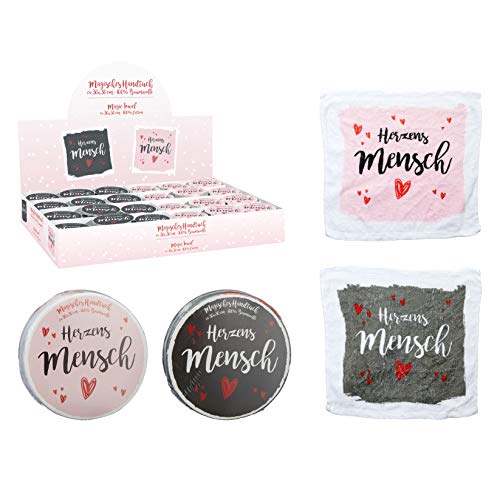 Cepewa Magisches Handtuch Herzensmensch 2er Set Valentinstag Liebe Herz Waschlappen 30cm