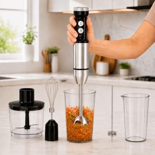 Mixer 5 em 1 Inox, 127v, Processador, Batedor e Copo, 1000W, Triturador