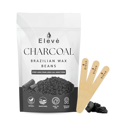 Image of Eleve Brazilian Wax Beans, Face Wax for Women | Liposoluble Stripless Wax | Natural Ingredients | For Upper Lips, Chin, Cheeks & Hairline (Charcoal) (100g)