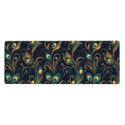 Tapis de souris pour ordinateur portable imprimé paon pour bureau élégant