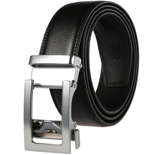Genuine Leather Alloy Automatic Buckle Business Casual Luxury Belt for Men 3.5cm