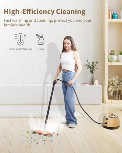 Handheld Steam Cleaner, 293°F 58 PSI Powerful Multipurpose Steam Mop for Home Use, 50Oz Capacity, Heavy Duty Steamer for home, Handheld Steamers, Floors, Cars, Tiles, Crack Cleaning, Titanium - Image 6