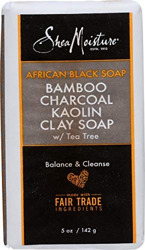 Shea Moisture African Black Soap Bamboo Charcoal Kaolin Clay Soap By Shea Moisture for Unisex - 5 Oz Bar Soap, 5 Ounce