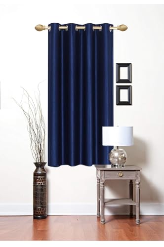 Image of Woah Modern Solid Long Crush Curtain Window CCurtain Polyester Weaved Parda Modern Parde for Living Room Bedroom Home Office Screens Eyelet Ring Blue 5Feet(Pack of 1)
