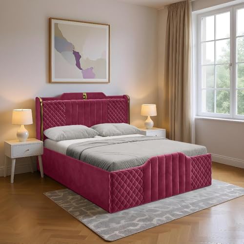 Image of Wakefit Velura Queen Size Storage Upholstered Bed