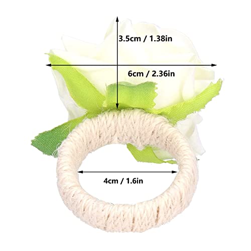 6 stuks rozenservetringen, kunstbloem, servetringen, set simulatieroos, artistieke servetring, tafeldecoratie, servethouder voor bruiloftsfeest, diner, jubileum - Image 3