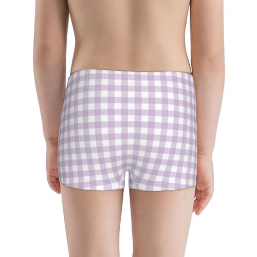Boys' Cotton Boxer Brief Soft Underwear-Purple Checkboard3