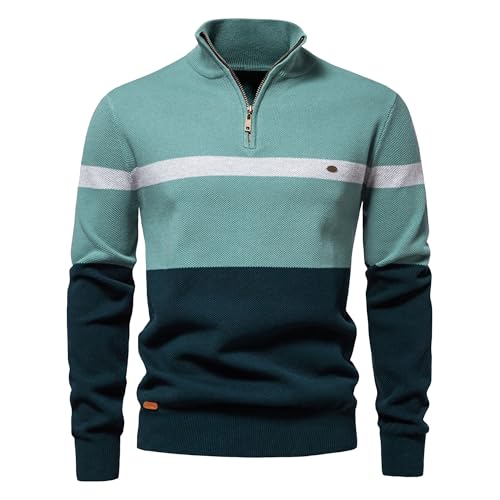 Polo rayé homme à quart de fermeture éclair chaud pour printemps et hiver