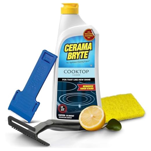 Cerama Bryte Cooktop Cleaning Kit, 18 oz Bottle, Scraper, Tool & Pad