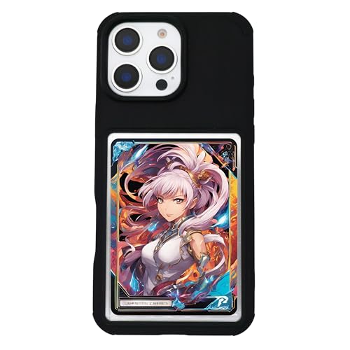 SHOWCASED Trading Card and Photo Phone Case Display fits iPhone 16 Pro Max | Compatible with All TCG, Trading Cards, Sports, One Piece, Magic The Gathering & More Black