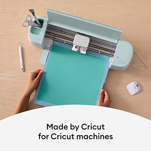 Image of Cricut Premium Permanent Vinyl Roll (12 in x 15 ft), Weather-Resistant, Dishwasher-Safe & Fade-Proof, Compatible w Cricut Cutting Machines, Create Signs, Labels, & Personalize DIY Projects, Light Blue