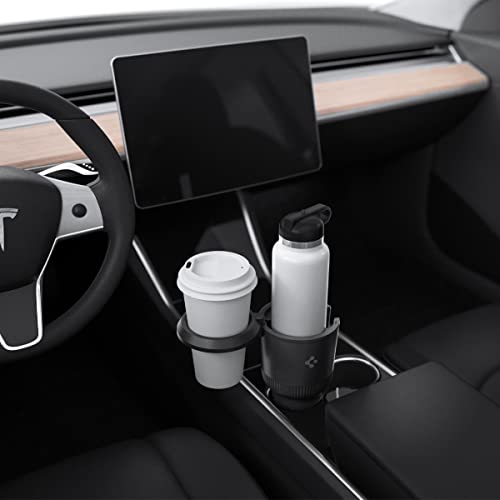 Image of Spigen Hydrohub Adjustable Cup Holder Expander for New Tesla Model Y 2025 Refresh, Model 3 /Y /S /X /Cybertruck, and More Compatible with Hydro Flask, Yeti, Nalgene, Large Bottle 32 /40 oz Tumbler