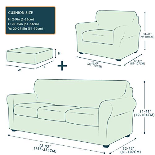 Symax Chair Slipcover With 1 Cusion Cover Bundles Sofa Slipcover With 3 Cusion Covers(Grey) #TOP3