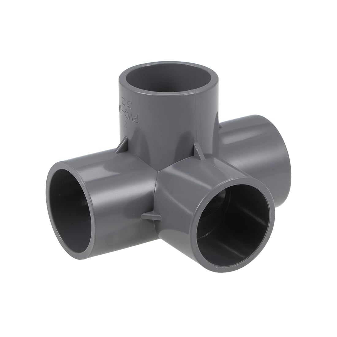sourcing map Coude à 4 voies Raccord de tuyau en PVC Qualité du meuble 32mm Raccords d'angle en T Gris 10Pcs