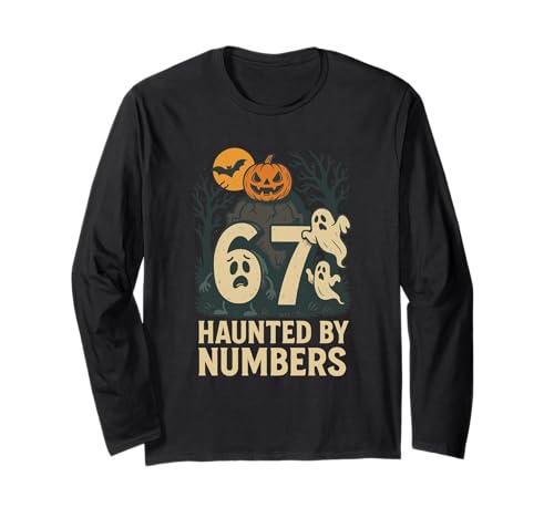 Haunted 6x7 Funny Math Halloween Teacher Student Meme Long Sleeve T-Shirt