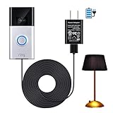 16 ft/ 5 m Charge Cable with DC Power Adapter Compatible with Ring Video Doorbell 1/2, Continuously Charging, No Need to Change the Batteries (for Ring Doorbell 1)