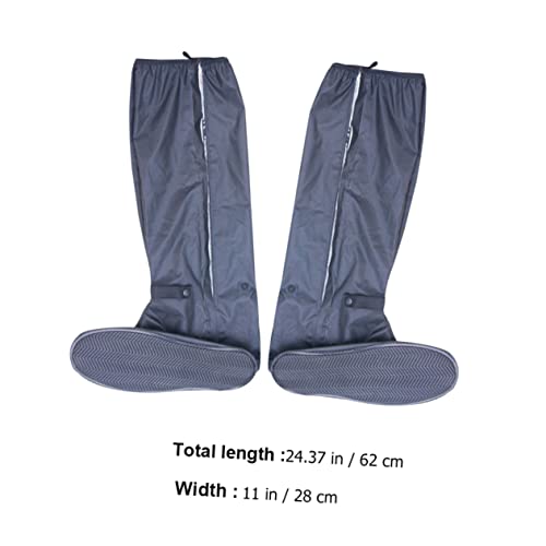 1 par de fundas impermeables para zapatos para lluvia, reutilizables, gruesas, con cremallera y diseño antideslizante, para hombres, niños y niñas miniatura 2