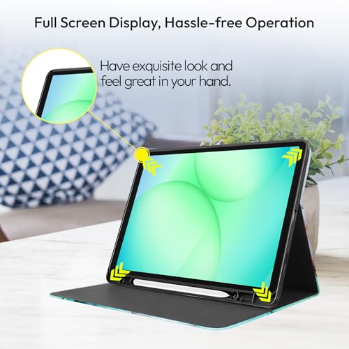 Image of Robustrion Cover for Samsung Galaxy Tab A11 Plus Cover Case 11 inch, Folio Cover Case for Samsung Galaxy Tab A11 Plus Cover /Tab A11+ Tablet Cover with Pencil Holder - Marble Green