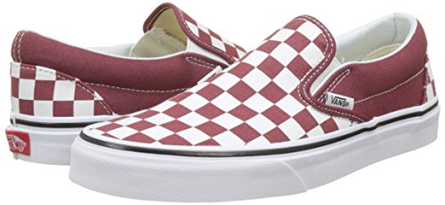 Image of Vans Women's Adults' Classic Slip On Trainers Red ((Checkerboard) Apple Butter /True White Qcj) 6.5 U