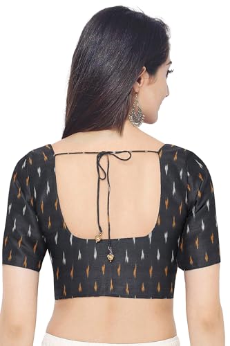 Image of Cotton Pochampally ikat unstitched blouse, Kurthi, long frock fabric material for women (1 meter, 2 meters & 3 meters)