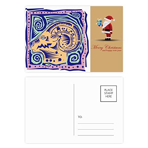 Cartes postales Constellation Capricornus Mexicon Gravure Père Noël pour correspondance hiver