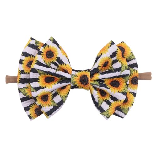 Baby Girl Sunflower Headband Bowknot Wide Hair Band Sunflower Hair Bow Headwear 2 Pack TSFD44 (Sunflower B Set)3