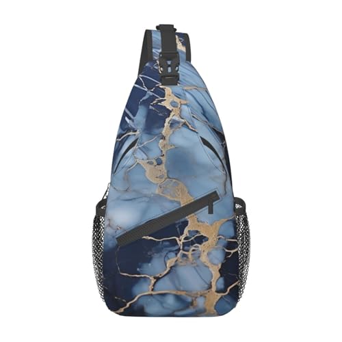 Bolso tipo Sling para mujer y hombre con patrón mármol miniatura 1