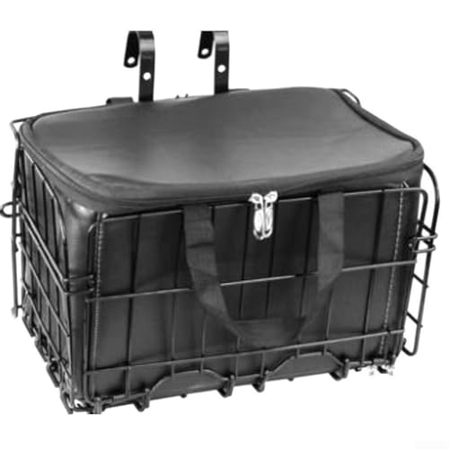 Panier de vélo pliable avant/arrière avec sac de doublure amovible, grand panier de vélo électrique pour adultes femmes/hommes transportant des chiens, des...