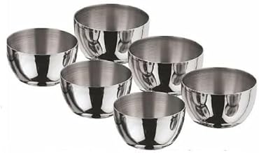 MARWALL Stainless Steel Mini Serving Bowls, 30ml Capacity, 5.9cm Diameter, Set of 6