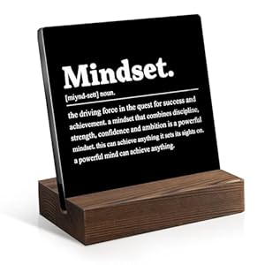 Mindset Definition Acrylic Sign with Wooden Stand, Funny Mindset Gift for Men Women, Inspirational Gift for Colleague, Mindset Lover Gift, Entrepreneur Gift, Home Office Decor for Coworker Mindset Definition Acrylic Sign with Wooden Stand Funny Mindset Gift for Men Women Inspirational Gift for Colleague Mindset Lover Gift Entrepreneur Gift Home Office Decor for Coworker