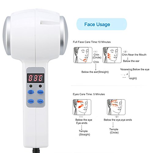 Zjchao Hot And Cold Hammer Ice Fire Double Heads Vibration Massage Instrument, Skin Tightening Facial Lifting Wrinkle Removal And Shriking Pores Beauty Device #TOP5