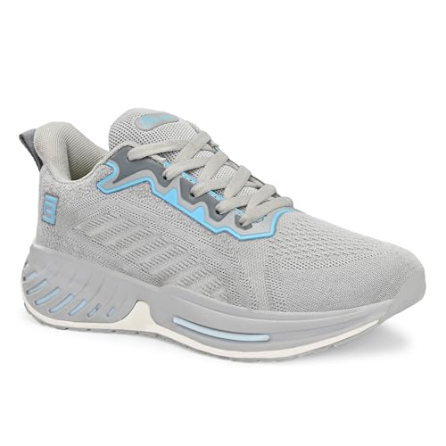 Image of Birde Men's Sports Shoes for Gym, Walking, & Running Lightweight Comfortable Sports Shoes | Colour - Grey EVA-TPR-TPU Jaquard Knit Sports Shoes