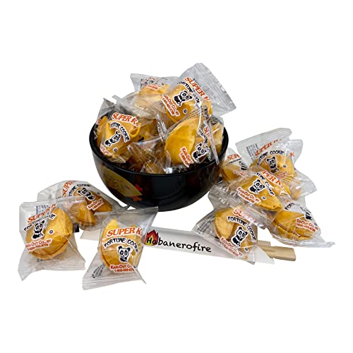 50 Individually Wrapped Fortune Cookies With Fun Fortunes, Lucky Numbers, Chinese Language, Bundled With One Set Habanerofire Chopsticks #TOP6