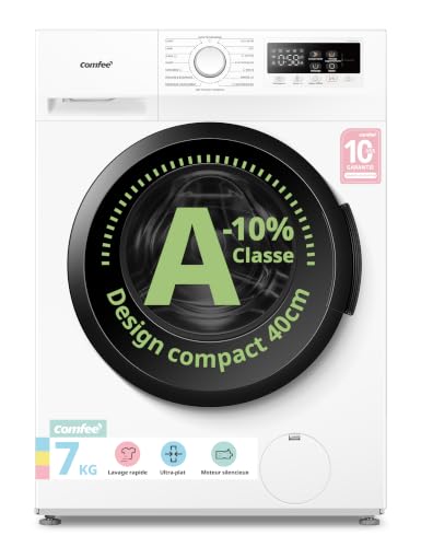 COMFEE' Machine a Laver 7KG Ultra Slim 40cm Classe A-10% 1200RPM CFP01EW70W