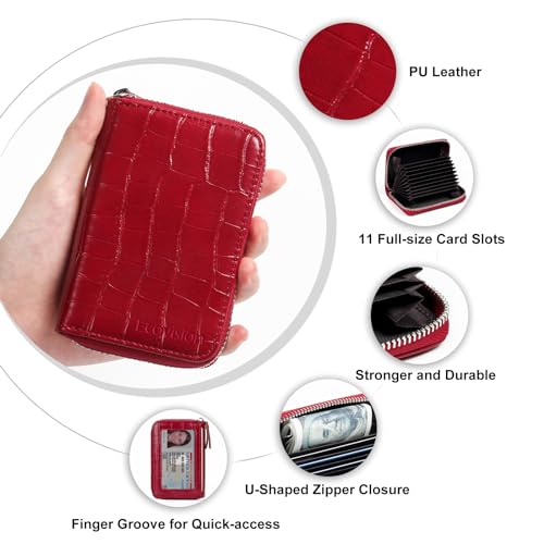 Image of Credit Card Wallet, RFID Card Case Wallet, Zipper Card Cases Holder for Men Women, RFID Blocking, KeyChain Wallet, Compact Size Card Organizer Case for Women