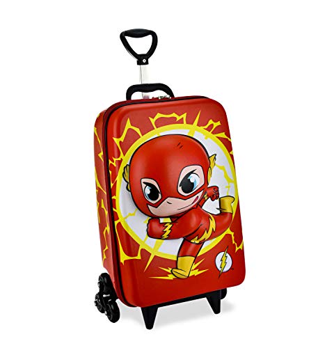 Mochila Escolar 3D com 6 Rodinhas Super Friends The Flash - Maxtoy
