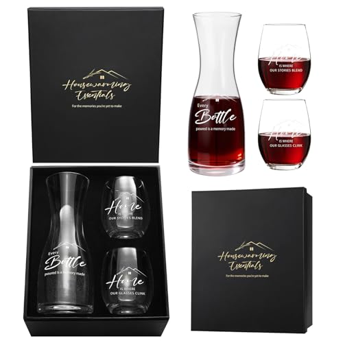 AW Bridal Housewarming Wine Glasses & Decanter Set
