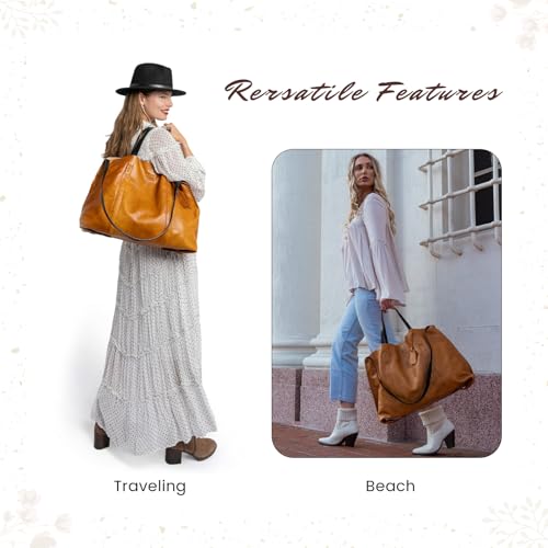 Image of OLD TREND Genuine Leather Forest Island Tote | Spacious Handbag with Removable Inner Pouches