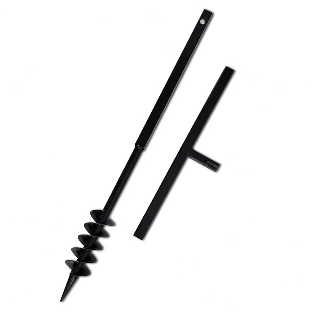 Erdbohrer mit Griff 80 mm Schneckenbohrer und 5 m Verlängerungsrohr aus stabilem Stahl für Garten, Erde, Pflanze, Baum, Zaun und Pfosten mit Schrauben und Zubehör