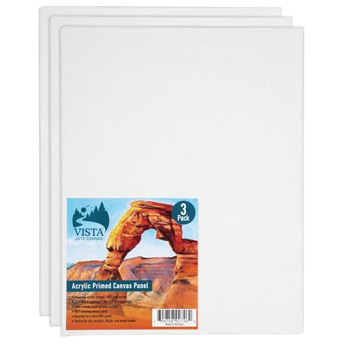Vista Jute Acrylic-Primed Canvas Panels - 5"x7", 3 Pack - Bl