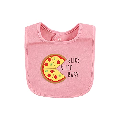 Image of Hudson Baby Unisex Baby Cotton Bib and Sock Set, Girl Pizza Taco, One Size