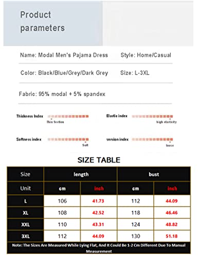 Men's Sleeveless Modal Nightgowns Classic Mens Pajamas Nightshirt Short Sleeve Mid-Length Nightdress Loose L-3Xl,Blue,Xxl #TOP6