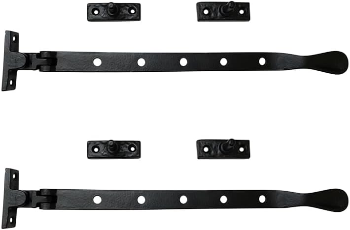 Adonai Hardware 13" "Pedahzur" Cast Iron Heavy Duty Window Latch Lock Casement Stay (Supplied as 2 Pieces per Pack) - Matte Black