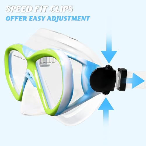 ACQCES Kids Swim Goggles Snorkel Diving Mask for Boys Girls Ages 5-15, Two-Color Anti-Fog Swimming Goggles with Nose Cover (1PCS Blue) by ACQCES - Image 4