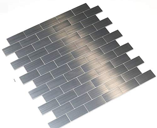 Xuaniny 5-Piece Self Adhesive Stainless Steel Aluminum Mosaic Peel And Stick Backsplash Tiles For Kitchen Wall Bathroom #TOP1