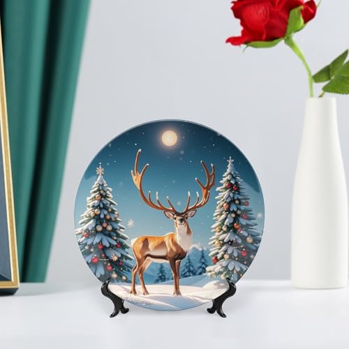 Plato decorativo Bone China Navidad 7 pulgadas miniatura 6