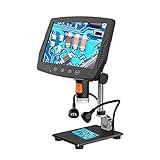 ERYUE Videomicroscopio 1080P, Schermo LCD da 9 Pollici, velocità di Zoom 1000X, per Riparazione Orologi PCB, con Telecomando e Rotella Regolabile, Luce LED