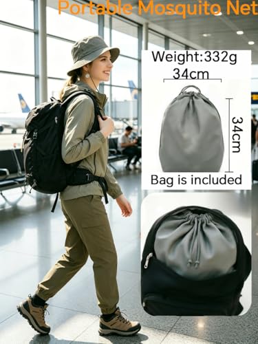 Image of CMINGJ Pop Up Mosquito Tent,Portable Foldable Mosquito Net 78 * 31 * 22in | suitable for Bed Camping Travel Patio，Mosquito Net for Adults Baby,Lightweight, Breathable, Durable (Blue Fixed Size)